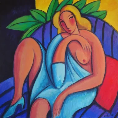 Figura fauvista de mujer pintado por Martí Ceballos
