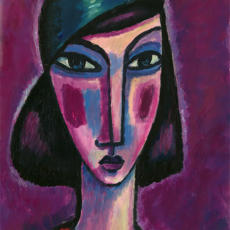 Rostro en fucsias