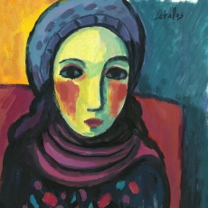 Niña con gorro azul