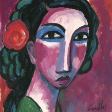 Rostro en violetas