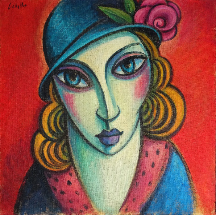 Retrato expresionista de inspiración vintage, obra de Guillermo Martí Ceballos