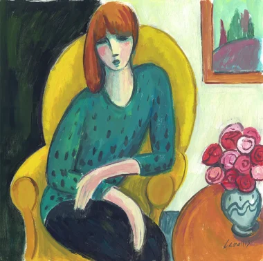 Figura expresionista de mujer pintado por Martí Ceballos